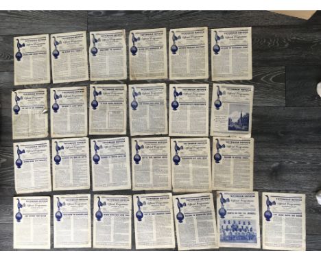 57/58 Tottenham Home Football Programmes: All 21 League matches plus 2 FA Cup and 2 Friendlies. A few poor but overall fair. 