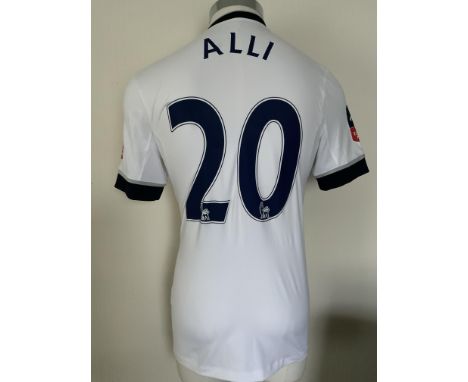 Alli Tottenham 2015/2016 Match Worn Football Shirt: Short sleeve white Under Armour shirt in very good condition. Alli came o