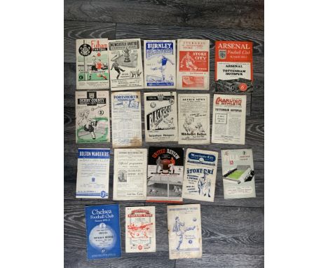 51/52 Tottenham Away Football Programmes: 18 different games to include Bolton Blackpool and Burnley. C/W 50/51 Huddersfield.