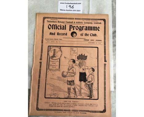 1924/1925 Tottenham v Edmonton + District Friendly Football Programme: Excellent condition ex bound with no team changes. Tot