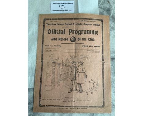 1919/1920 Tottenham v Hull City Football Programme: Division Two match from the season that Tottenham won the League. Dated 2