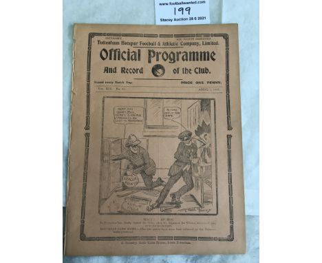 1926/1927 Tottenham v Finchley Friendly Football Programme: Good condition ex bound with no team changes. Tottenham played a 