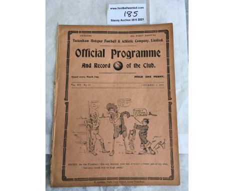 1919/1920 Tottenham v Southampton Friendly Football Programme: Excellent condition. Ex bound with no team changes. Tottenham 