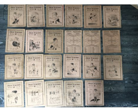 1934/35 Tottenham Complete Home Reserves Football Programmes: All 23 London Combination matches. The single sheets are ex bou