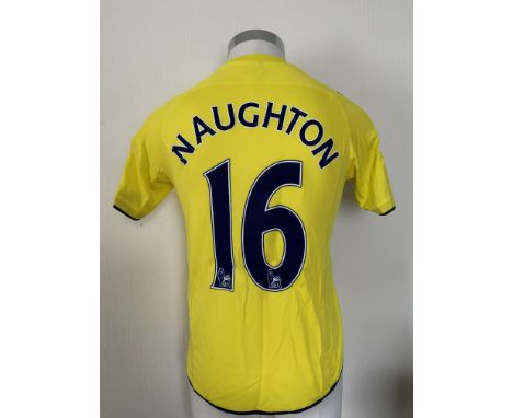 Naughton Tottenham 2009/2010 Match Issued Football Shirt: Short sleeve yellow Puma 3rd shirt in very good condition.