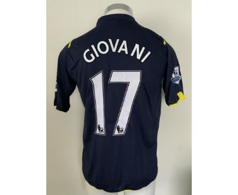 Giovanni Tottenham 2009/2010 Match Issued Football Shirt: Short sleeve navy Puma shirt in very good condition.