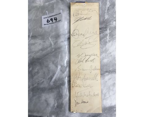 1971 Arsenal Double Team Autographs: Daily Express Up The Gunners paper hat signed by the Arsenal team plus Bobby Moore and M