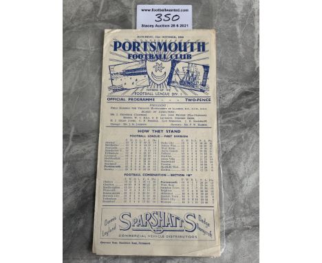 50/51 Portsmouth Reserves v Tottenham Football Programme: Good condition Football Combination match with team changes.