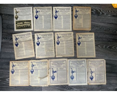 1940s Tottenham Home Football Programmes: Mixed conditions overall fair with a couple poor. Includes 10 from 2nd Division win