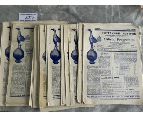 1950s Tottenham Home Football Programmes: Mixed conditions but overall fair. Includes 10 from 1st Division winning season of 