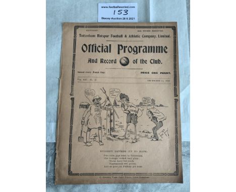 1919/1920 Tottenham v Fulham Football Programme: Division Two match from the season that Tottenham won the League. Dated 13 1