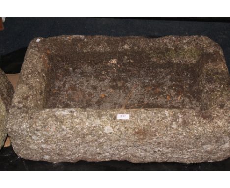 A Cornish granite rectangular garden trough 29" x 19"