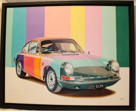 R** Wilson - oil on canvas Original artwork for a Porsche motor car, signed. 30" x 38" 