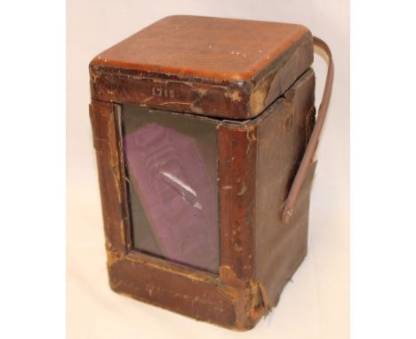 An unusual large Morocco leather case for a large size carriage/travelling clock, 9½" x 6½" 