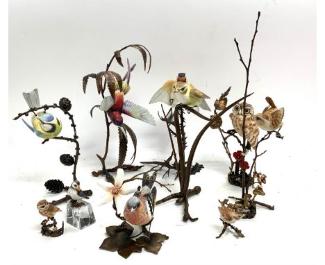 A good collection of Albany porcelain and Bronze bird figures. Tallest 37cm, Smallest 5.5cm (11pcs) Catagory D, Postage not a