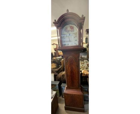 An antique longcase clock, in need of restoration. (D).