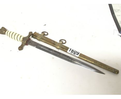 A German II world War Third Reich Kriegsmarine 2nd model officers presentation dagger makers stamp WKC.
