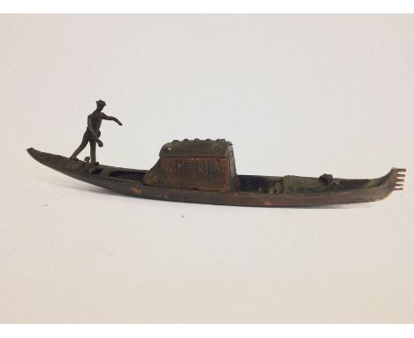 Bronze Italian Gondola with Gondolier. 44cm long Postage category C. NO RESERVE