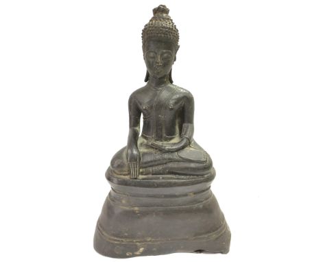 A bronze thai buddah figure, 23cm tall. Postage category C