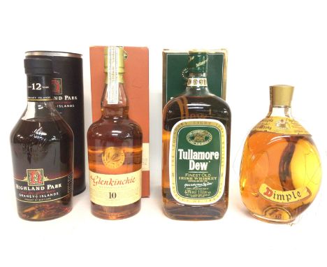 Whiskys including Highland Park Single Malt Scotch Whisky, Glenkinchie The Edinburgh Malt Lowland Scotch Whisky, Tullamore De