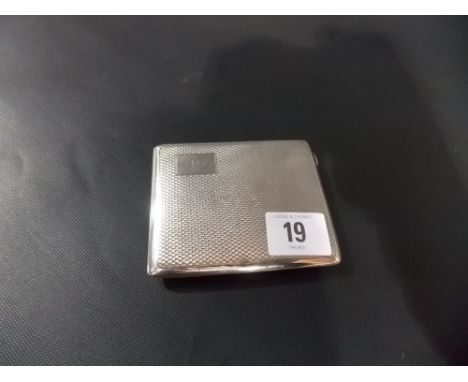 Silver engine turned cigarette case, Birmingham 1929, weight 3.30oz approx