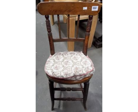 Victorian ash bobbin and ring turned childs posture chair