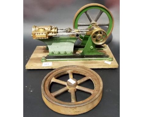 1:5 scale wall steam engine 'Rachel', mounted on wood, width 12.5', with original booklet from G.L.R. Distributors Ltd and va