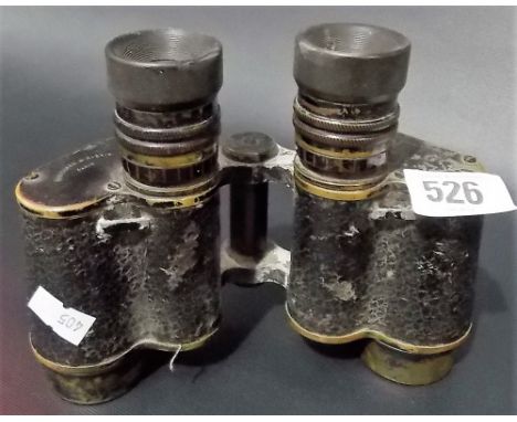 Pair of military binoculars by Hunsicker & Alexis Paris with broad arrow marks.