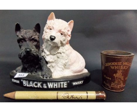 Scotch 'Black & White' whiskey bar advertising composite two dog group, together with a Cadbury's Bourn-Vita large advertisin
