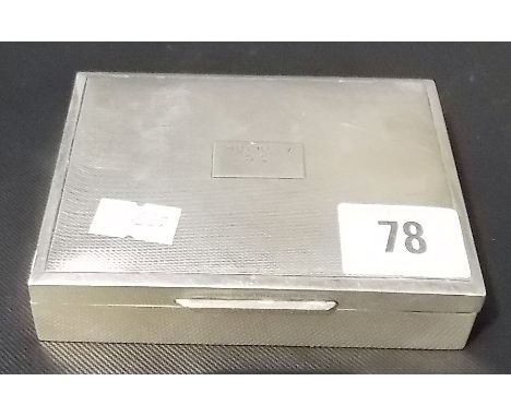 Modern silver engine turned cigarette box, Birmingham 1963