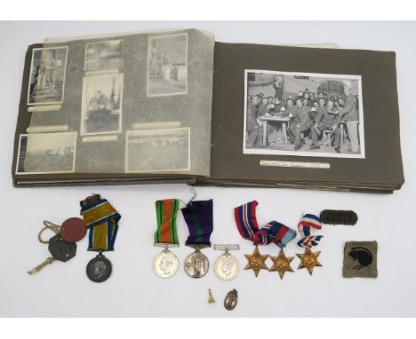 WW2 medals: a General Service Medal with Palestine Clasp (to TPR. J. Teven), Defence Medal, War Medal, 1939-45 Star, France &