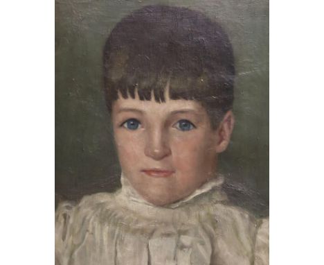 BRITISH SCHOOL&nbsp;Portrait head of a young boy, oil on canvas, 30 x 26cm Condition Report:Available upon request