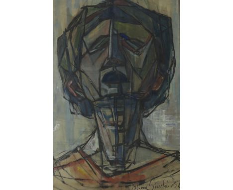 CALLUM SINCLAIR (BRITISH CONTEMPORARY)&nbsp; PORTRAIT&nbsp; Mixed media, signed lower right, dated (19)56, 40 x 27cm&nbsp; Co