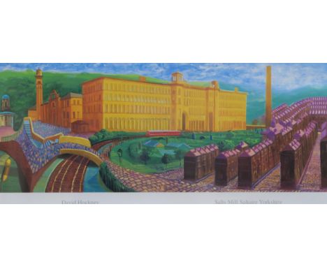 AFTER DAVID HOCKNEY (BRITISH b.1937) SALTS MILL, SALTAIRE, YORKSHIRE, POSTER&nbsp; Print, 20 x 49cm Condition Report:Availabl