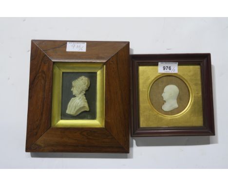 TASSIE TYPE PORTRAIT MEDALLION Portrait profile of a gentleman, 5cm high and a medallion portrait of Janet Risk, 8cm high (2)
