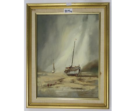 JACK R MOULD (BRITISH 1925-1998)&nbsp; THE WATCH HOUSE, EBB TIDE &amp; TWO OTHERS Oil on canvas, signed, 28 x 38cm (largest) 
