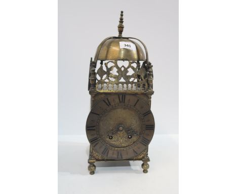 A brass lantern clock after Thomas Knifton reproduced by Smith &amp; Son Clerkenwell 1925, movement numbered 76526 Condition 