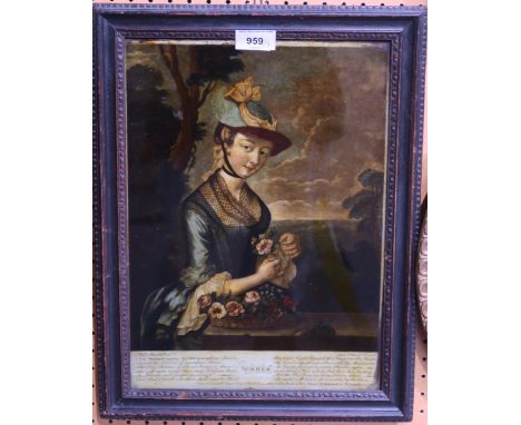 AFTER PHIL MERCIER ENGRAVED BY RICHARD PURCEL&nbsp;Summer, 36 x 26cm, ENGLISH SCHOOL Portrait of a young woman, print, 19 x 1