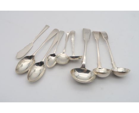 A collection of William IV and later silver flatware, including a silver teaspoon by Henry, John &amp; Charles Lias, London 1