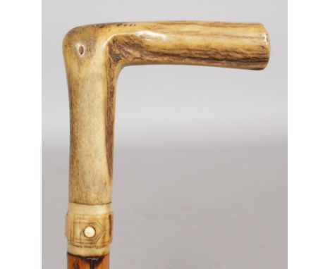 A HORN TOP DAGGER STICK. Date: 1870. Country: English.An innocent looking cane with the top fashioned as a crop made from hor