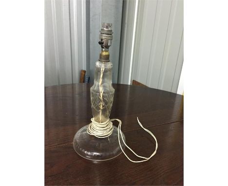 Cut glass table lamp