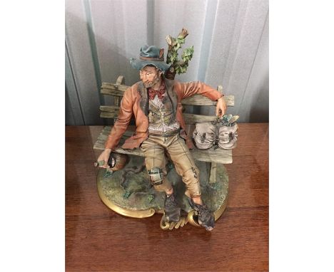Capodimonte tramp on bench figure
Chip to bird wing 
