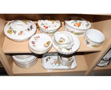 A Royal Worcester "Evesham" combination service, seventy pieces approx (wear to gilding)