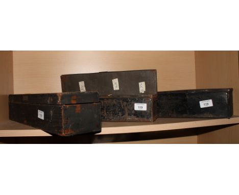 Three boxes of magic lantern slides to include nursery rhymes, architectural, landscapes, etc