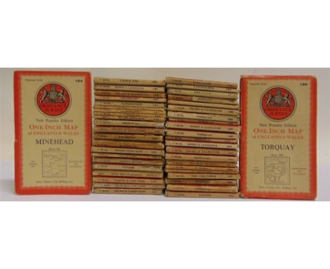 [MAPS]  Approximately 136 Ordnance Survey One-Inch folding maps (some duplication); together with forty-three Ordnance Survey