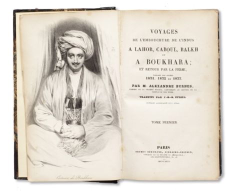 A highly unusual copy of the first French edition of Sir Alexander Burnes' account of his journey through Sikh territories an