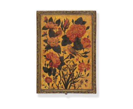 A fine Zand lacquer mirror case and tool box by Hasan Khodad Persia, dated AH 1192 (AD 1759-60)of rectangular form with slidi