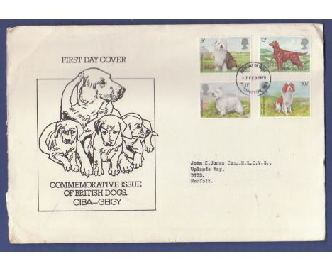 Great Britain - 1979 (7th Feb) Dogs First Day Covers Ciba-Geigy FDC, large cover t/a.