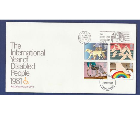 Great Britain - 1981 (25th Mar) Disabled British Deaf Association slogan on Post Office First Day Covers.