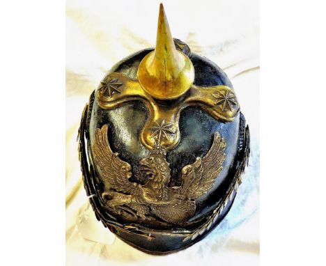 Imperial German Baden Dragoon Officers Pickelhaube. In grubby condition but complete, suspected copy.